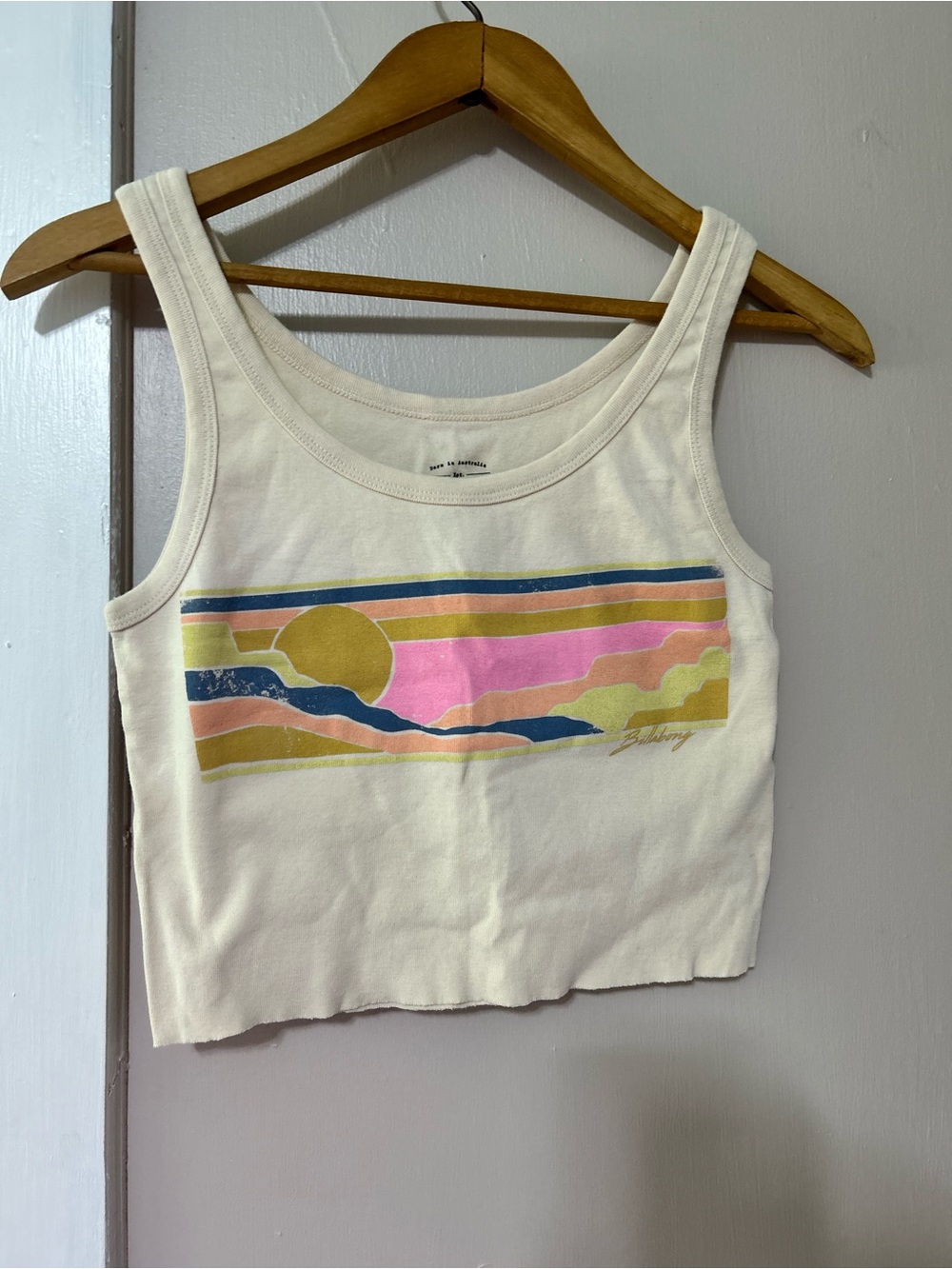 Billabong Cream Sunset Graphic Crop Tank